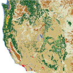 Thumbnail of Western US with generic NLCD data shown as color