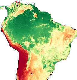 Thumbnail of South America with generic PML data shown as color